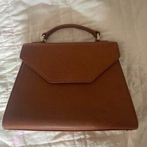 Italic Brown Leather Handbag